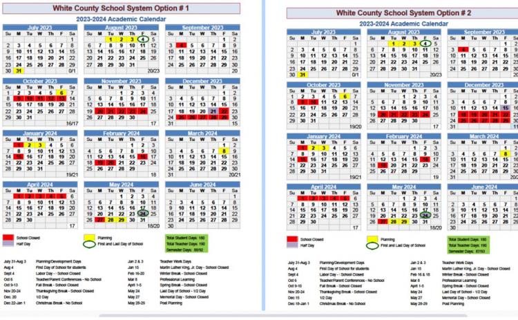 Proposed Academic Calendar Options