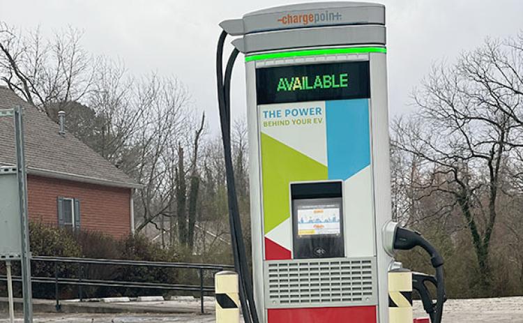 There are two EV chargers at Freedom Park in Cleveland. (Photo/Linda Erbele)