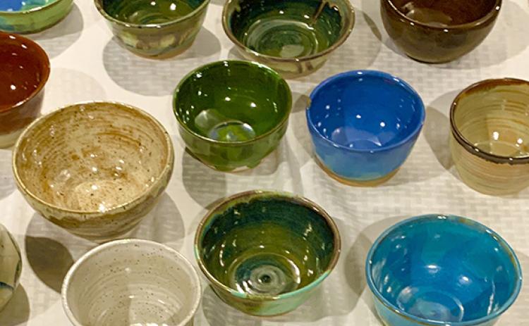 Locally made bowls are a gift for diners at the Empty Bowls lunch. (Photo/submitted)