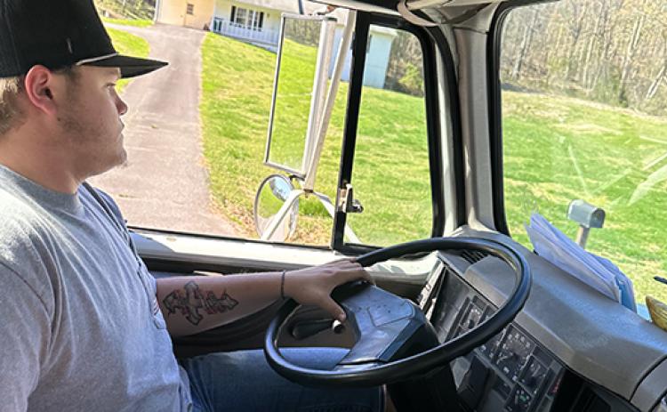 Braxten Palmer drives a delivery truck as part of his work-based learning assignment. (Photo/submitted)