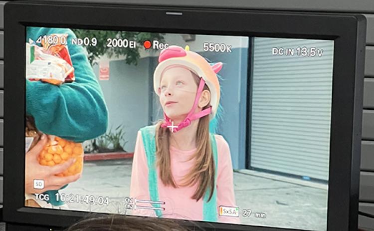 Josalynne Wiley is shown on a monitor while filming a scene for television pilot in Los Angeles. (Photo/submitted)