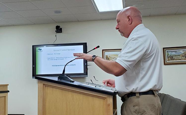 Public Safety Director David Murphy presented budget requests for four divisions — animal control, emergency management, Emergency 911 communications and fire services. (Photo/Samantha Sinclair)