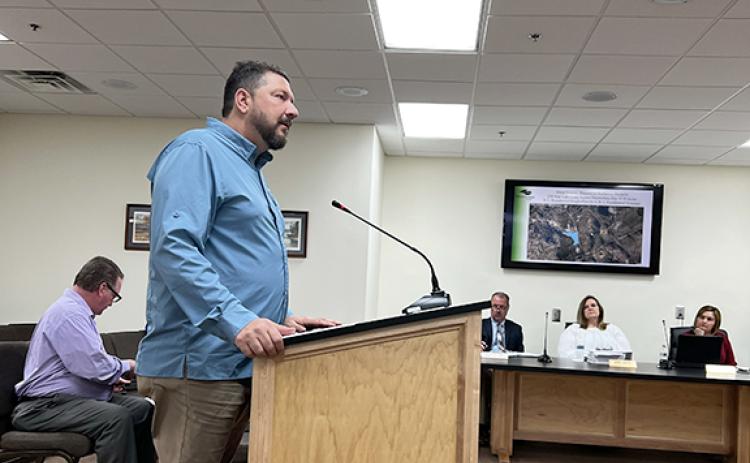 Alton Swann spoke with the White County Commission about rezoning his property at 254 Star Lake Lane to R-3 Residential Seasonal District. (Photo/Linda Erbele)