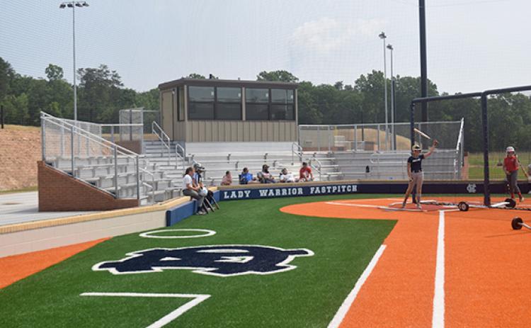With the start of the high school season less than two months away, White County High School's new softball complex is almost complete. The softball program held a youth camp at the facility this week as well as opening summer workouts. (Photo/Mark Turner)