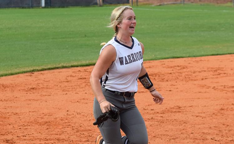Gabby Whiddon and the Lady Warriors are hoping to have lots of moments to celebrate during the 2023 softball season..  (Photo/Mark Turner)