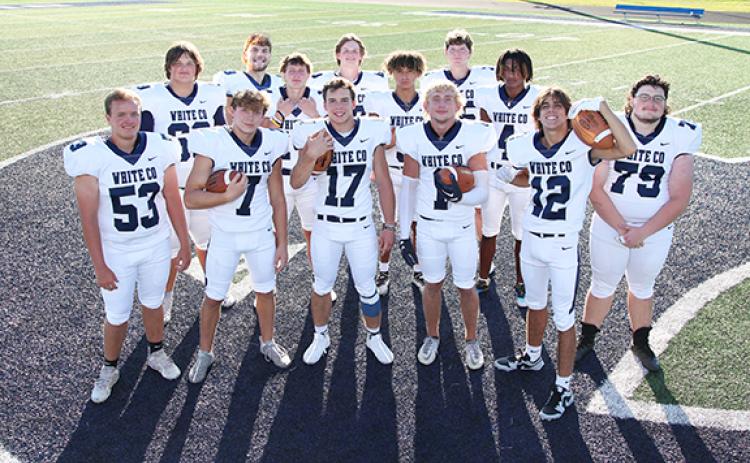 The WCHS senior football players are, front from left, Bentley Stover, Cam Wilson, Ryan Fowler, Caysen Duvall, Blake Gailey and Landon Bulgin; middle row, Jarrett Ellis, Cohen Whitlock, Isaiah Whitlow, and Von Dre' Nelson; back row, Carson Smith, Christian Welch and Breyden Ivester. (Photo/Staci Sulhoff)