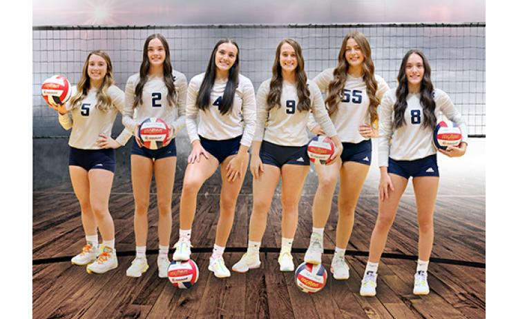Senior members of the WCHS volleyball team are, from left, Layla Turner, Sarah Blair, Maggie Blar, Jalyn Allison, Linsey Burke and Kate Blair. (Photo/Staci Sulhoff)