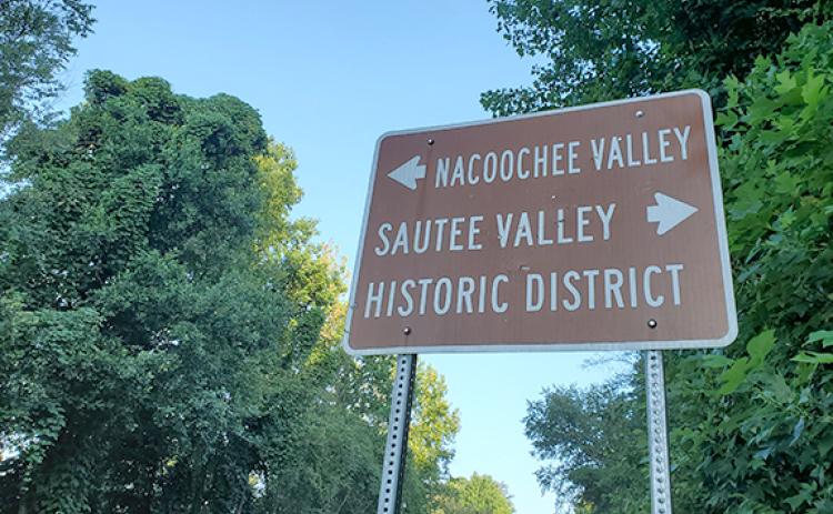 Road signage directs visitors to historic locations in the Sautee Nacoochee Valley. Some local leaders see a need to establish protections for historic areas in the county. (Photo/Samantha Sinclair)