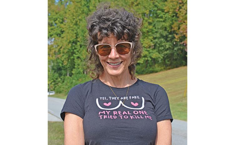 Deena Allison Handy loves wearing t-shirts that build awareness for breast cancer and remind women to get their mammograms. (Photo/Samantha Sinclair)