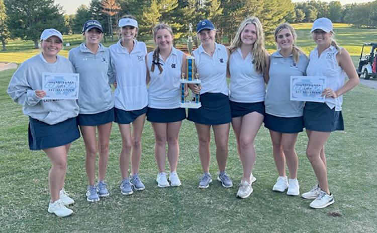 The members of the WCHS golf team are, from left, Cameron Kimsey, Billi Kayl Allison, Layne Graham, Addison Schindler, Aubrey Free, Lauren Nelson, Emma Rogers and Maddie Kate Hall. (Photo/WCHS Athletics)