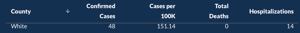 There have been 48 total confirmed COVID-19 cases in White County since the start of the pandemic, according to the evening update on Monday, April 27 on the Georgia Department of Public Health's website. This image was taken from the Department of Public Health website.