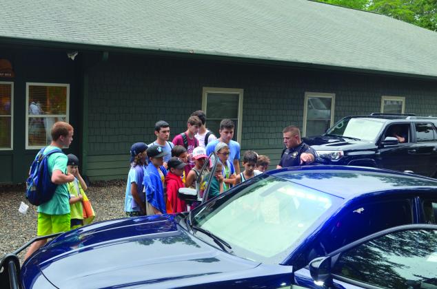 White County Sheriff’s Office deputy Daniel Amoling gave campers a rundown of his patrol vehicle.