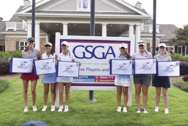 Team Georgia members are, from left, Ainsley Cowart, Sara Im, Ava Merrill, Kimberly Shen, Mikayla Dubnik and White County High School's Catie Craig. (Photo/Georgia State Golf Association)