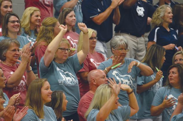 The White County School System held a back to school pep rally for administrators, faculty and staff on Monday, Aug. 5, at White County Middle School.
