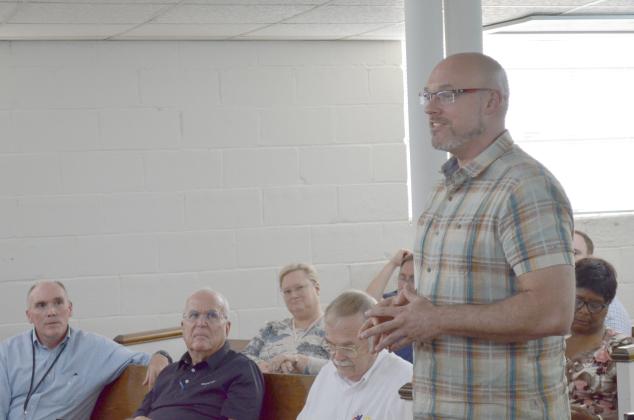Carl Dann, owner of Smoky Mountain Trader and member of the Downtown Cleveland Merchants Association, spoke to the Cleveland City Council members during their meeting on Monday, Aug. 12, about the future of downtown Cleveland. (Photo/Stephanie Hill)
