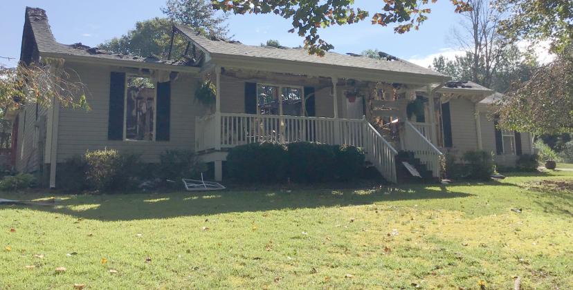 A house on Phillips Drive was struck by lighting during the storm on Tuesday, Aug. 13. The photo of the house was taken on Wednesday, Aug. 14. (Submitted photo)