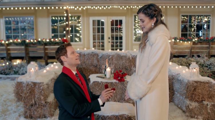 Pictured is a screen image from a movie trailer for Christmas Love Letter, produced by Sunshine Films. This scene was captured outside of Helen’s Cowboys &amp; Angels Restaurant during filming in April and May.