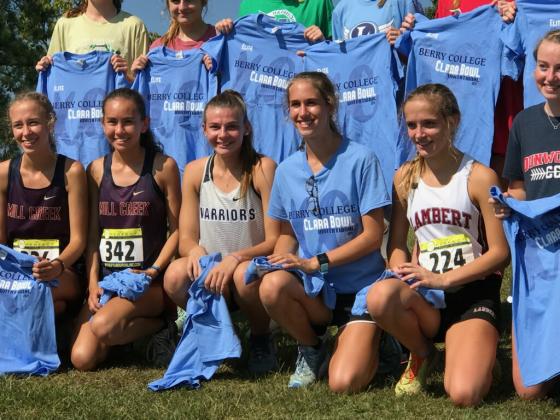 WCHS senior Ellie Gearing, middle, posted a Top 20 time at the Clara Bowl Invitational last weekend at Berry College in Rome. (Photo/WCHS Athletics)