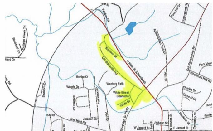 Area affected by boil water notice.