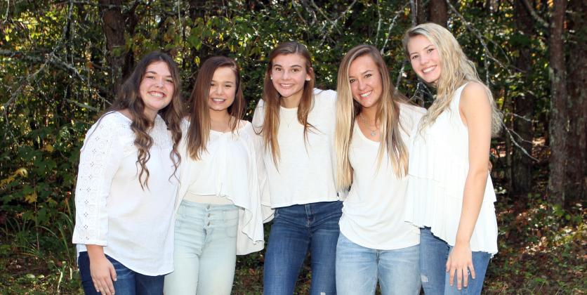 Queen Court: Ansley Talafous, Sydney Palmer, Ellie Gearing, Bella Ramey and Naomi Crumbly (Submitted photo)