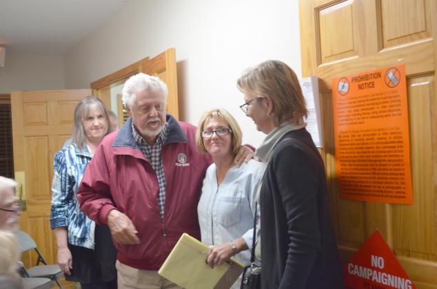 Fred Garmon and Cinnamon Spurlock spoke after the voters were counted. (Photo/Stephanie Hill)