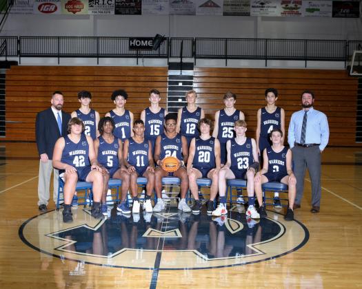 Members of the WCHS junior varsity boys' team are, front from left, JD Trowell, Tavi Simmons, Darius Cannon, Zion McMullen, Alex Thornton, Luke Waldrop, and Dawson Bailey; back row, coach Robbie Bailey, Dylan Sargent, Kanaan Cleveland, Chad West, Cole Gearing, Kenny Simpson, Eli Shoemake, and head coach Chris Black.