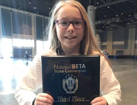Olivia Solmon ran for state president, and the group took home third place in campaign skit.