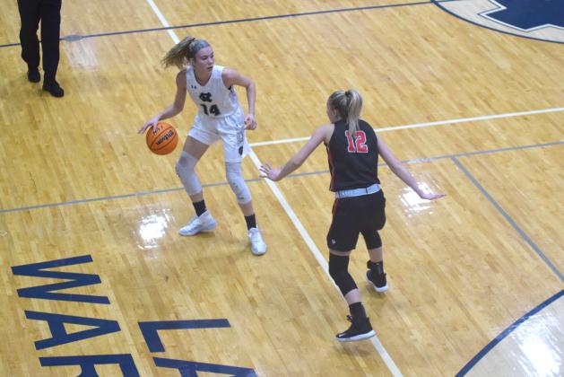 Naomi Crumley paced the Lady Warrior attack Tuesday night with 16 points in the region win over Flowery Branch. (Photo/Mark Turner)