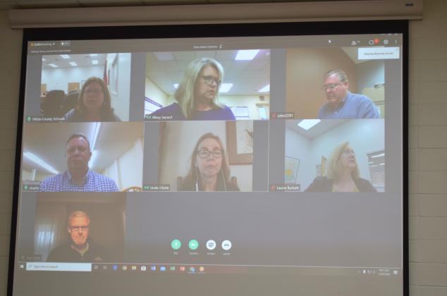 The White County Board of Education held their meeting on Tuesday, March 24, via videoconference in keeping with social distancing. (Photo/Stephanie Hill)