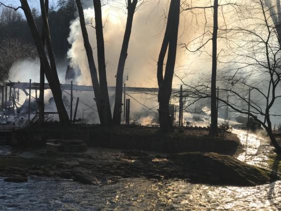 A house on Carrie Cox Drive in Helen was destroyed in a fire on Sunday, March 8.