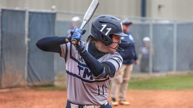 Sabrina Pestana Aquiar, left, and the Lady Bears are ranked 9th in the latest NAIA softball poll. The ranking is the highest ever for a TMU athletic team during the NAIA era. (Photo/TMU Athletics)