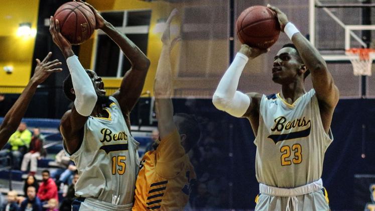 Truett McConnell's Enocka Franky, left,  was named to the All-AAC second team, while Marlon Allen was named to All-Freshmen team. (Photos/TMU Athletics)