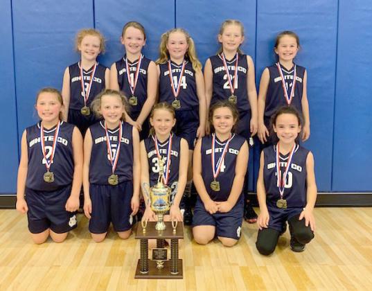 Members of the 8U team are Anna Abernathy, Camilla Anderson, Bree Brookshire, Bailey Collins, Allie Fowler, Maggie Griffin, Kinsley Hall, Evelyn Knight, Adalyn Morgan, and Ansleigh Vandiver. The team's head coach Is Lloyd Collins, with Mike Anderson and Suzanee Abernathy serving as assistant coaches. (Photos/WCRD)