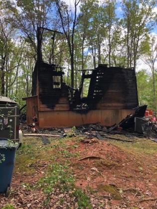 A residence on Goat Neck Road was destroyed by a fire reportedly caused by a lightning strike on Sunday, April 12. (Submitted photo)