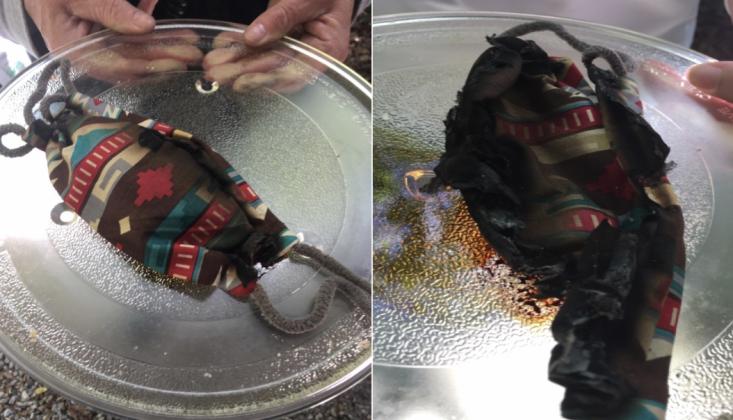 An attempt to sanitize a mask is believed to have been the reason for a fire call earlier today.
