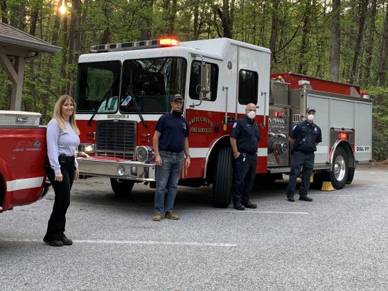 White County Fire Services was represented by, from left, firefighter Linda Crossman, Battalion Chief John Lumsden, Capt. Lon Gilbert, and firefighter Justin Ledford. (Photo/ Ivy Rutzky)