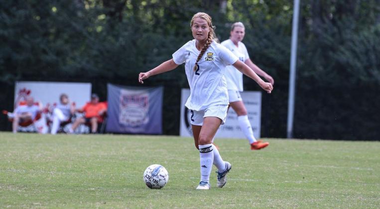 TMU fall athletes like Tori Wilson, above, will not be able to begin practice for the 2020 season until Aug. 15 due to the COVID-19 restrictons. (Photo/TMU Athletics