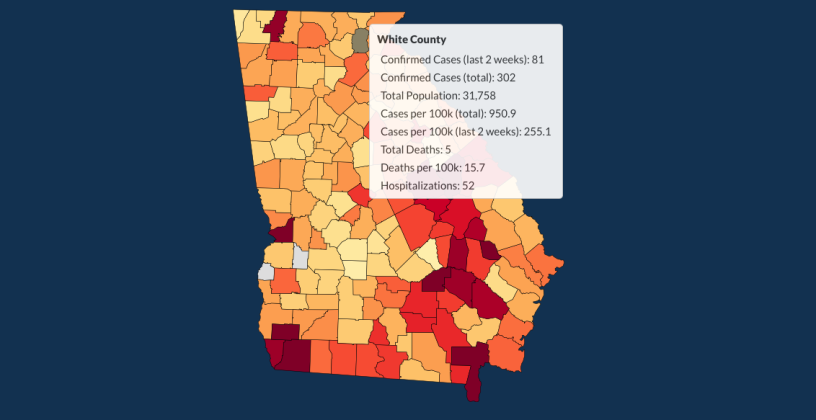 There have been 302 total confirmed COVID-19 cases in White County since the start of the pandemic, according to the update on Monday, Aug. 3, on the Georgia Department of Public Health's website. 
