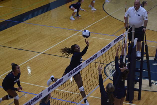 Sophomore Rusty Dye had eight kills in the win over Gilmer County.