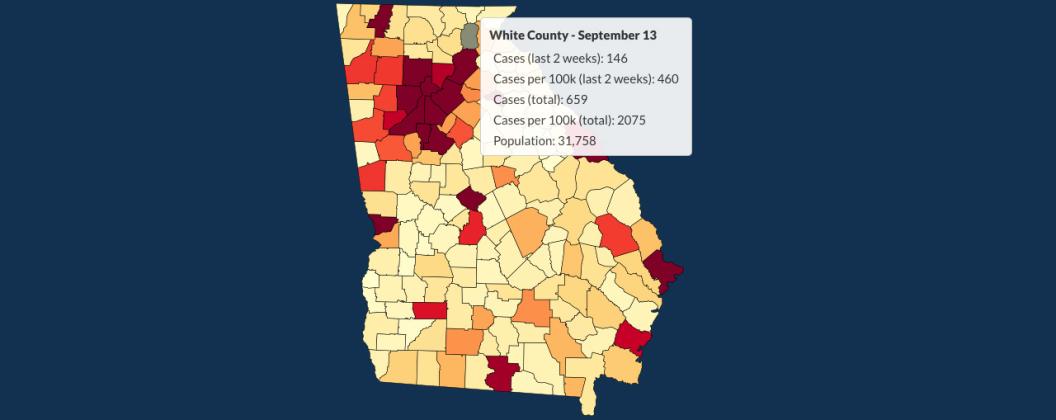 There have been 659 total confirmed COVID-19 cases in White County since the start of the pandemic, according to the update  on Sunday, Sept. 13, on the Georgia Department of Public Health's website. 