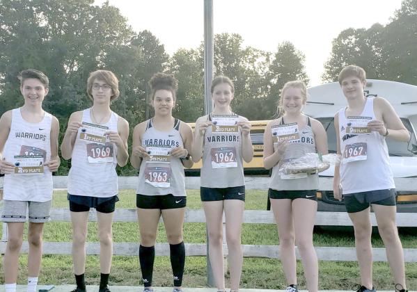 The WCHS jaunior varsity cross country team had a handful of Top 10 finishers at the Tallulah Falls meet Tuesday afternoon including, from left, Logan Long, Steven Petty, Kyra Lavelle, Lydia Durden, Haylie Bailey, and Jackson Judice. (Photo/WCHS Athletics)