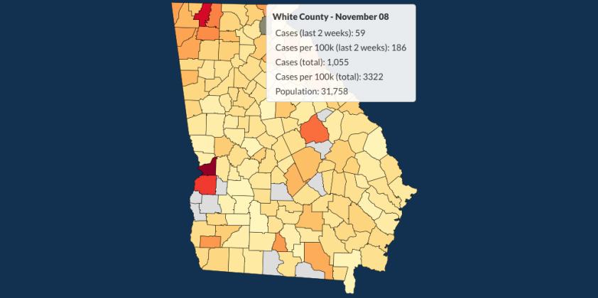 There have been 1,055 total confirmed COVID-19 cases in White County since the start of the pandemic, according to the update on Sunday, Nov. 8, on the Georgia Department of Public Health's website.