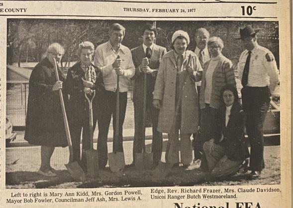 Pictured is the tree planting from Arbor Day in February 1977. (Photo/White County News archives)