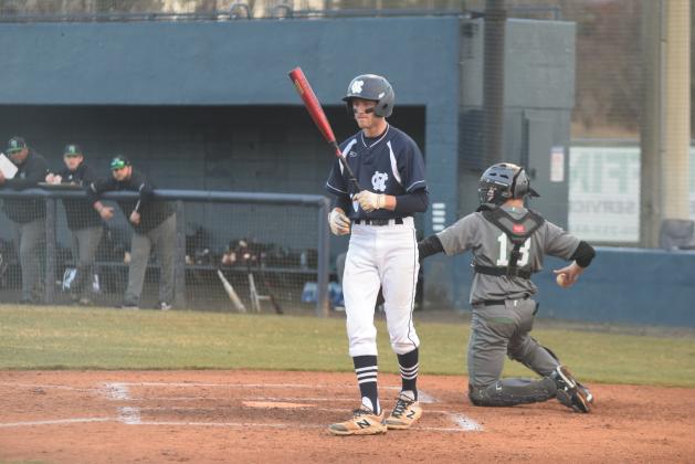Senior Rylee Higgins had two hits in the win over East Hall, including an RBI single to tie the game at 3-3 in the fifth inning.