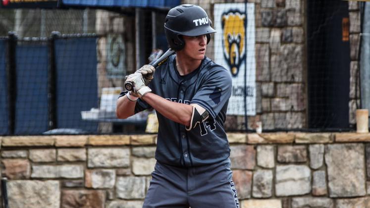 Grant McDonel had two hits in the Bears' opening day win over Toccoa Falls. (Photo/TMU Athletics)