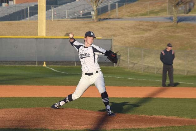 Nate Bray pitched a complete game shutout against Lumpkin County, scattering seven hits and three walks, while striking out five. (Photo/Mark Turner)