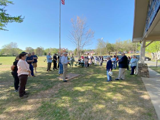Current and former city officials, as well as family members, shared stories about the park and Palmour and Young during the event. (Photo/Stephanie Hill)