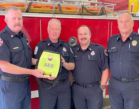 White County firefighters with the AED.