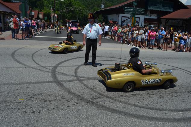 Even with sunny skies, Saturday in Helen was brightened by the annual Shriners parade through downtown. The June 12 procession through downtown featured a crowd-pleasing showcase of motor vehicles, costumes and good-natured antics. (Photos/Stephanie Hill)