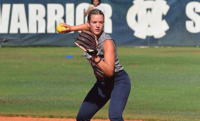 Reagan Dunagan, above, and the Lady Warriors open the regular season on Aug. 5 at Habersham Central. (Photo/Mark Turner)